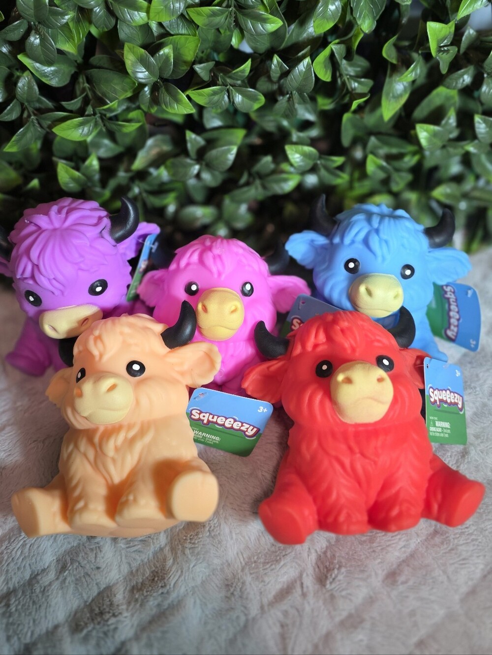 Squeeezy Highland Cow Squishy  - Set Of All 5 Colors